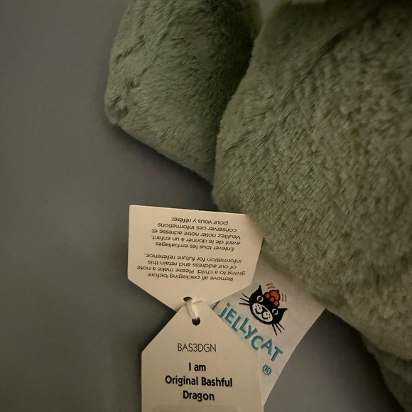 NEW Jellycat Bashful Dragon Plush Sage Green Stuffed Animal NWT - Picture 4 of 4